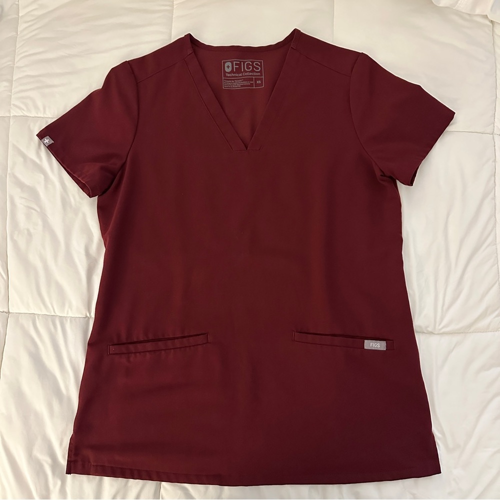 LIKE NEW. FIGS Red Scrub Top